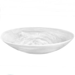 Nashi Home Large Resin Bowl White Swirl with Servers