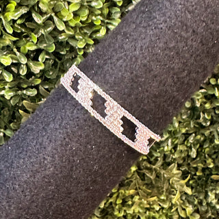 Pixel Silver Rhinestone Wrist Corsage