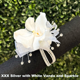 XXX Silver Rhinestone Wrist Corsage