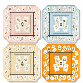 Boxed Coaster Set, Bamboo Mahjong