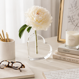 Modern Acrylic Heart Bud Vase, Clear