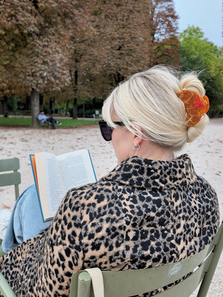 Hand-Painted Bow Croissant Claw Hair Clip | Eco-Friendly