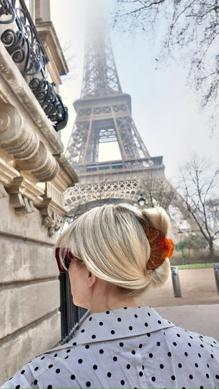 Hand-Painted Bow Croissant Claw Hair Clip | Eco-Friendly