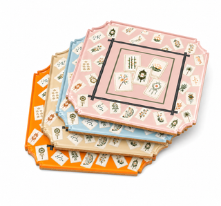 Boxed Coaster Set, Bamboo Mahjong