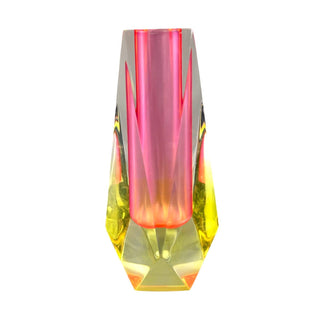 Modern Acrylic Bud Vase, Pink & Yellow