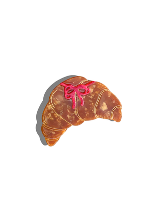 Hand-Painted Bow Croissant Claw Hair Clip | Eco-Friendly