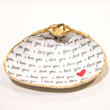 Decoupage Clam Shell Trinket Dish - Valentine's