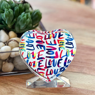 All My Love Heart Crystal Decorative Block