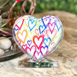 Love Graffiti Heart Crystal Decorative Block