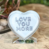 Love You More Heart Crystal Decorative Block
