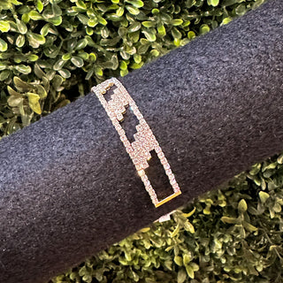 Pixel Gold Rhinestone Wrist Corsage