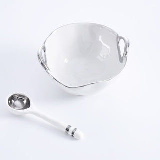 Porcelain Round Handles Bowl and Spoon Gift Set