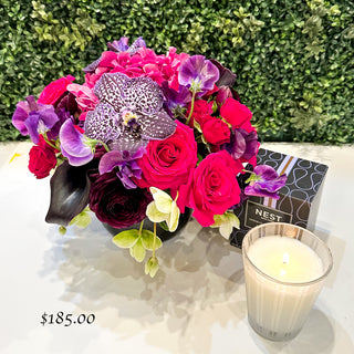 Spellbound: Fresh Flowers & Cedar Lavender Candle - A Lavish Gift