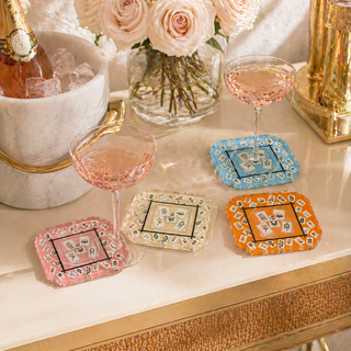 Boxed Coaster Set, Bamboo Mahjong