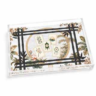 Acrylic Tray, Bamboo Lotus Mahjong