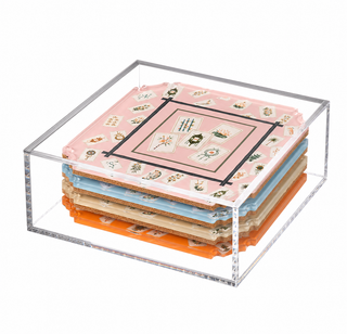 Boxed Coaster Set, Bamboo Mahjong