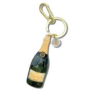 Hand-painted Champagne Bag Charm + Keychain
