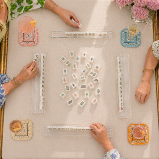 Boxed Coaster Set, Bamboo Mahjong
