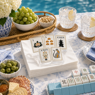 Acrylic Napkin Weight, Bamboo Lotus Mahjong 2