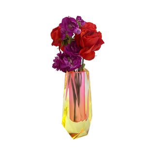 Modern Acrylic Bud Vase, Pink & Yellow