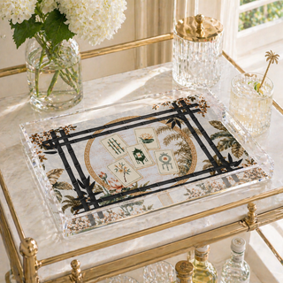 Acrylic Tray, Bamboo Lotus Mahjong