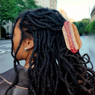 Hand-Painted New York Hot Dog Acetate Claw Hair Clip