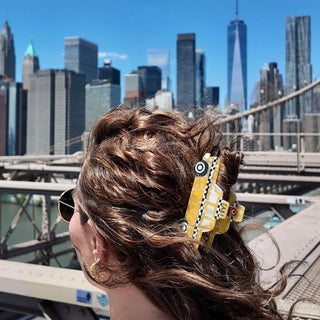 Hand-painted Yellow Taxi Cab Claw Hair Clip